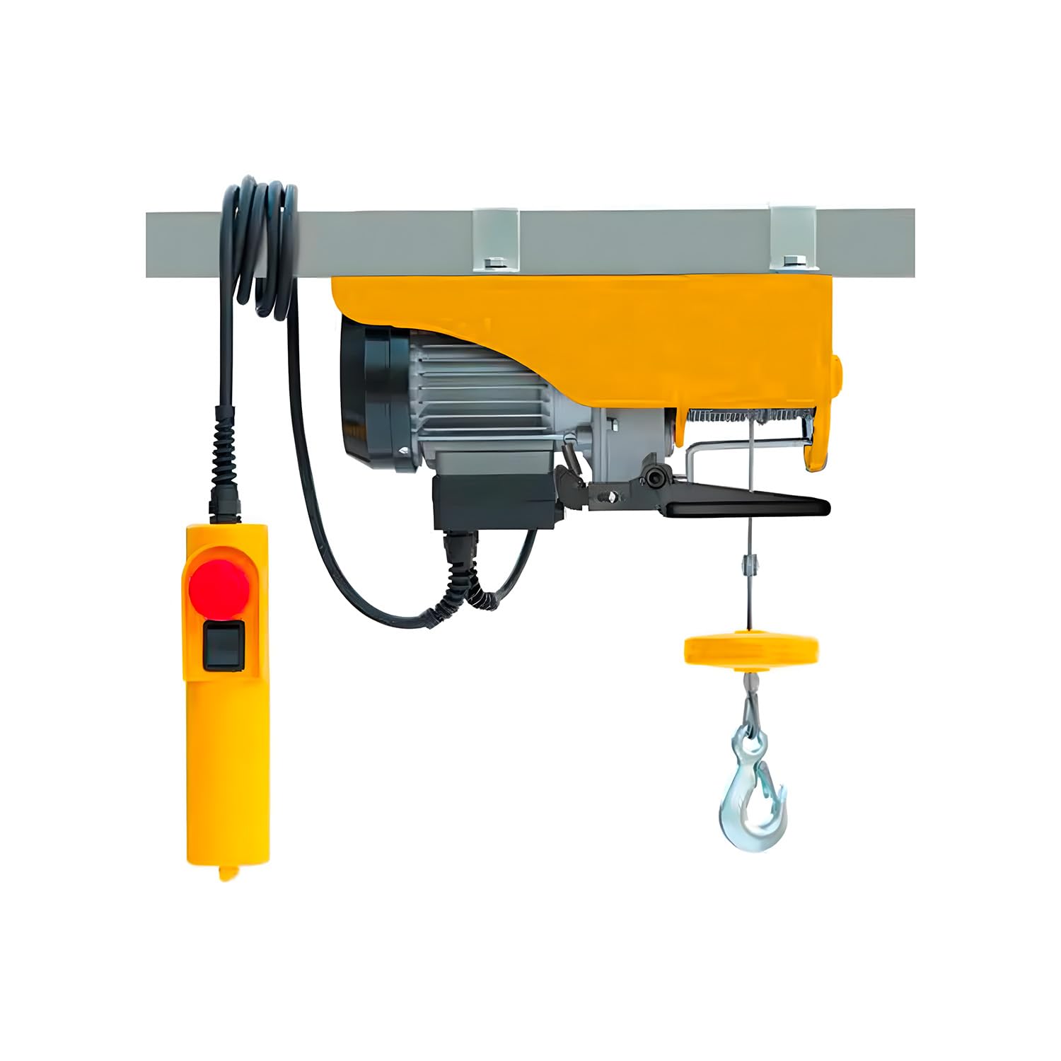 Avilia Montacarichi da Interno 800W - Paranco Elettrico per Carichi 250-500kg, 12m di Altezza, con Tasto di Arresto di Emergenza e Protezione Termica