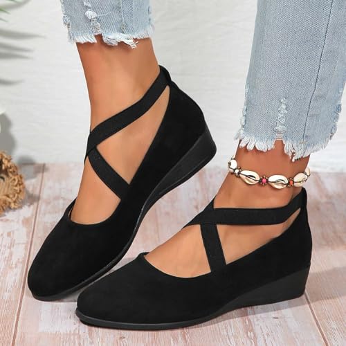 Platform Loafers for Women Comfort Ballet Flats Closed Toe Dress Slip On Pointed Toe Ladies Wedding Casual Shoes3