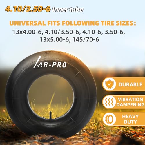Image of AR-PRO 4.10 /3.50-6 Inner Tube(2-Pack) for Wheelbarrows, Snow Blowers, Wagons, Carts, Hand Trucks, Lawn Mowers, Tractors and More