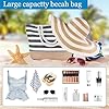 KUIZHEN Large Beach Bag, Beach Bags for Women Summer Beach Tote Bag with Zip and Rope Handle Reusable Shoulder Bag Waterproof Sandproof for Pool Gym & Beach Day Comfort #4