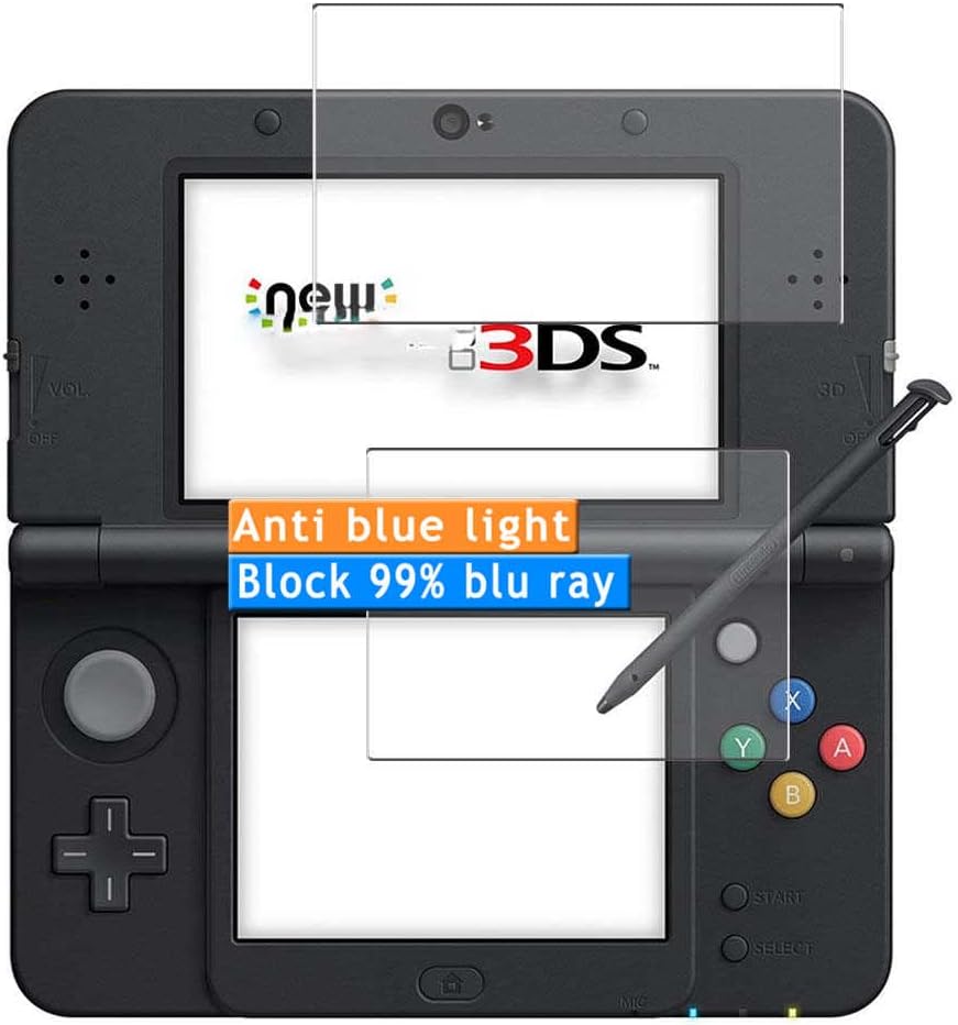 2-Pack Anti Blue Light Screen Protector, compatible with Nintendo NEW 3DS TPU Film Protectors Sticker [ Not Tempered Glass ]