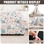 SearchI Stretch Sofa Cover Printed Couch Covers, Floral Pattern 2 Piece Armchair Slipcover with Separate Chair Cushion Cover, Washable Furniture Protector for Living Room(Armchair, Ball Flower) - Image 4