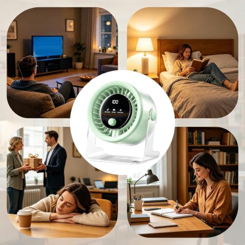 Ventilador de escritorio con pantalla LED y batería de 2000 mAh 5