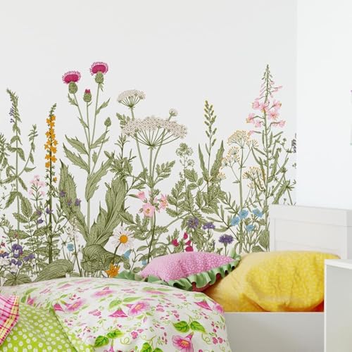 Botanical Floral Badezimmer Aufkleber - Selbstklebende Abnehmbare Blatt und Blume Abziehbilder für WC-Sitzdeckel und Wanddekor, wasserdichte Abzieh-and-Stick-Kunst für Hausrenovierung