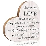 Bereavement Gift Wood Heart Memorial Plaque Sympathy Table Decoration Condolence Sign Bereavement Gift for Loss of Loved One Remembrance Memorial Gift for Table Centerpiece Remembrance Decoration