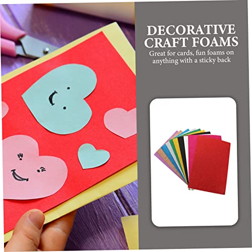 Parliky 10 Folhas Adesivo Eva Glitter Papel De Esponja Faça Você Mesmo Artesanato De Presépio Papel