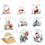 【Größe】 Die Weihnachtskarte misst im aufgeklappten Zustand 15 x 20 cm und im gefalteten Zustand 15 x 10 cm. Perfekt für all die süßen und humorvollen Weihnachtswünsche und -botschaften.