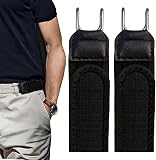 VHV Gürtel Ohne Schnalle, Elastischer Schnallenloser Gürtel Herren & Damen, Buckle Less Belt mit Metallhaken, Verstellbar mit Klettverschluss, Komfortabel und Einfach zu Bedienen (Schwarz-2PC)