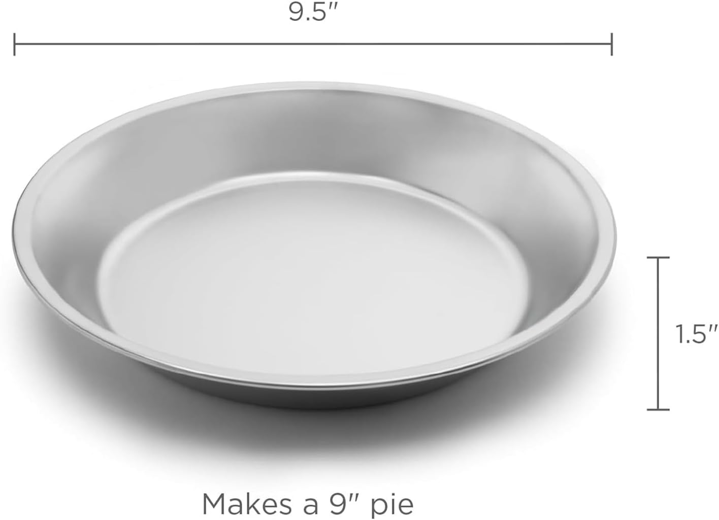 Keep It Simple Essential Pie Maker’s Gift Set: 9" Stainless Steel Pie Pan, “First Slice” Pie Server Spatula, and Signature Recipe Card