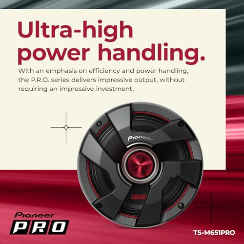 Image of PIONEER P.R.O. Series TS-M651PRO 6.5 inch Speakers (Pair) - 300W Max, Perfect for high-SPL Builds and pro-Level car Audio
