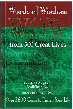 Hardcover Words of Wisdom from 500 Great Lives Book