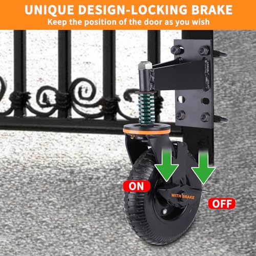 Smart4u-8-Inch-Gate-Wheel-With-Brake-800lbs-Heavy-Duty-Gate-Wheel-360-Rotation-Spring-Loaded-Gate-Caster-Farm-Gate-Wheel-For-Tube-Gates-Metal-Gates-Wooden-Gates-Fence-GatesYard-and-Swing-Gates