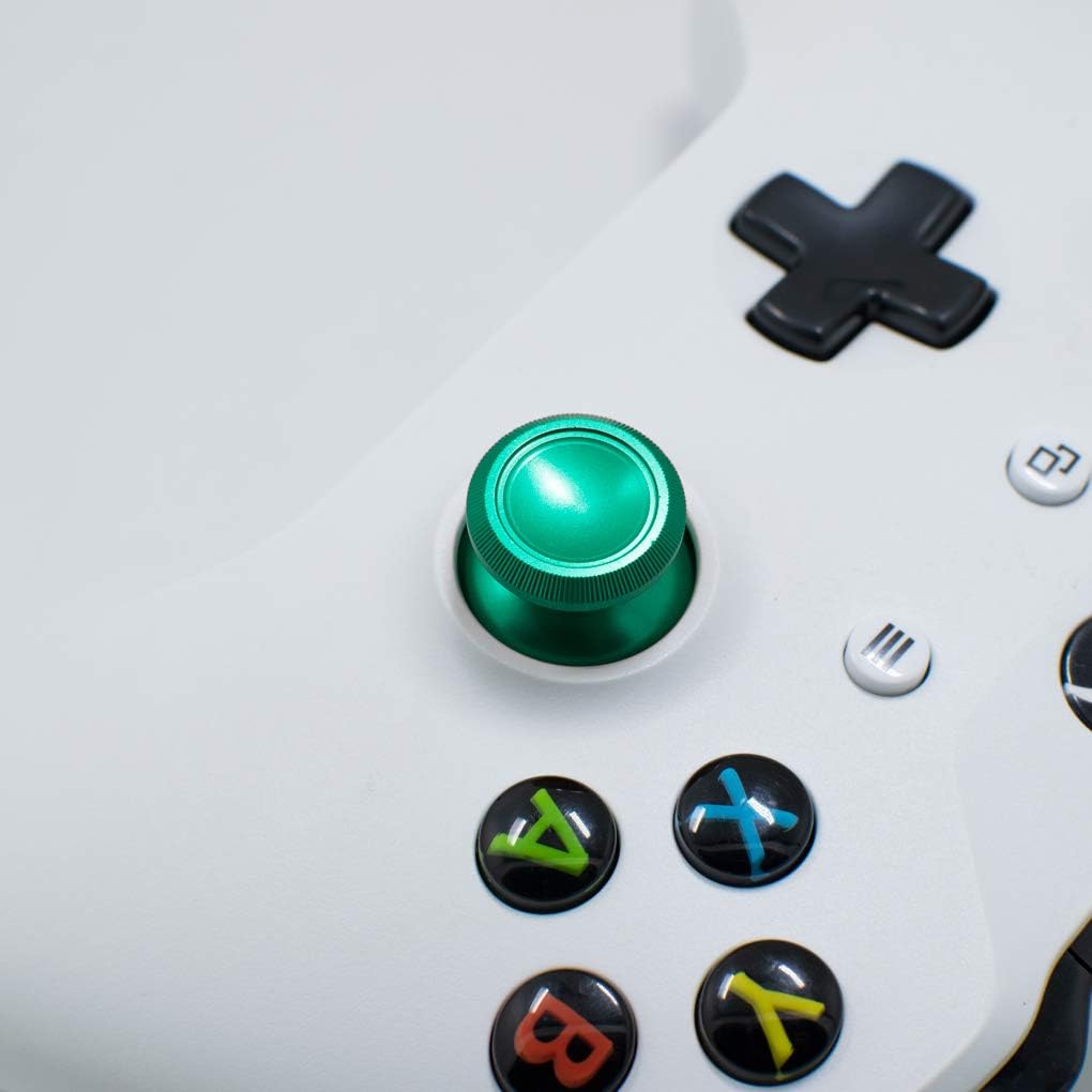 TOMSIN Metal Thumbsticks for Xbox One/ PS4 Controllers, Aluminum Joysticks Replacement Parts for Xbox One S (2 Pcs) (Green)