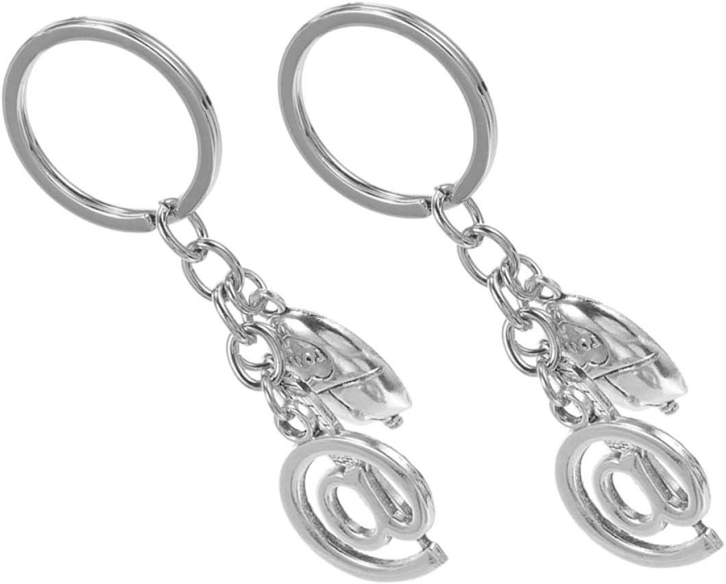BESTonZON 2pcs Keyboard Mouse Pendant Alloy Keychain Computer Themed Keyring Creative Hanging Charm for Backpack Purse Party Favor
