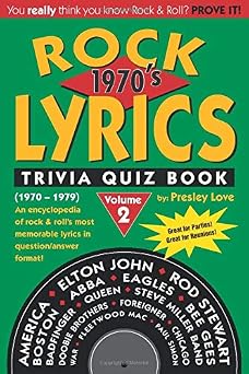 Rock LYRICS Trivia Quiz Book 1970s 1970-1979