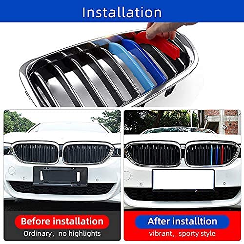 Image of M-Colored Stripe Grille Insert Trims for BMW Accessories, ABS Car Accessories for BMW Grill Stripes X6 2020 G06 6-Beam