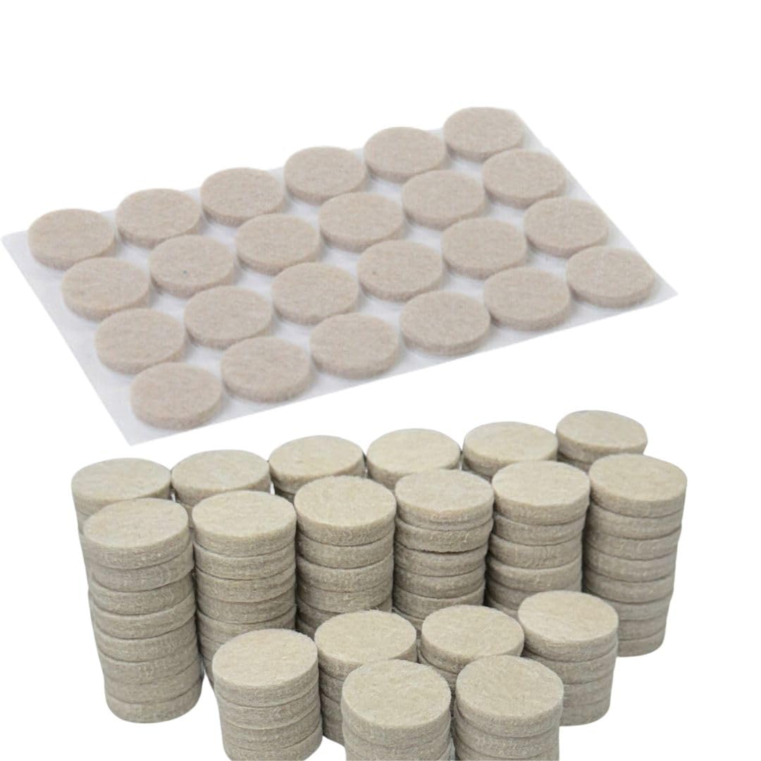 24 x Self Adhesive Furniture Pads Floor Protectors - Carpet Laminate Flooring Protector - Felt Pads for Furniture Feet - Chair Leg Floor Protectors - 20mm x 5mm (2)