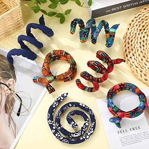 6 Pcs Spiral Lock Hair Tie Dreadlock Accessories Iron Wire Spiral Hair Ties Bohemian Loc Hair Accessories Long Bendable Hair Band Colorful Ponytail Holders for Women Men Thick Long Curly Hair, 6 Style