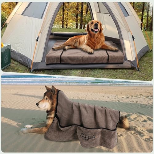 Conjunto de toalhas de microfibra para cães absorvente: pacote com 2 toalhas para cães grandes de se