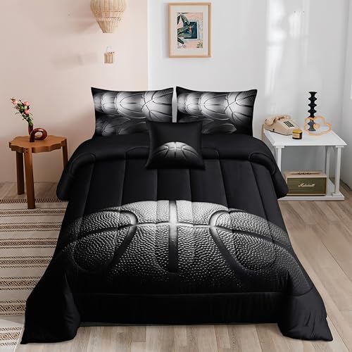 Helloosuu 6 PCS Basketball Queen Comforter Sets,Basketball Bedding Set for