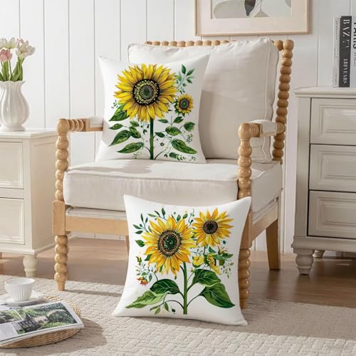 Housse coussin 75x75cm velours imperméable et jaune avec fermeture éclair invisible - 4