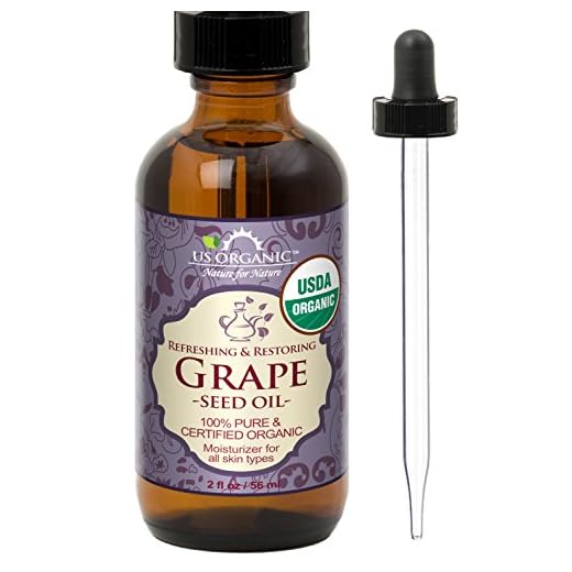US Organic Grape Seed Oil, USDA Certified Organic, 100% Pure & Natural, Cold Pressed Virgin, Unrefined, in Amber Glass Bottle w/Glass Eye dropper for Easy Application (2 oz (56 ml))