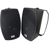 Loops Paire d'enceintes stéréo d'extérieur 2 voies 140 W 16,5 cm – Paire d'enceintes satellites étanches IP55 – Supports de montage mural inclus – Enceintes passives de bar de jardin 8 Ohm