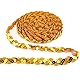 FINELYCR 25 M Paillettenband Gold, Paillette Trim, Wohnung Paillettenband Glitzer, S-Förmiger Gewellter Paillettenbesatz, Geeignet für Bühnenkostüme, Vorhänge und DIY-Kopfbedeckungen (15 mm)