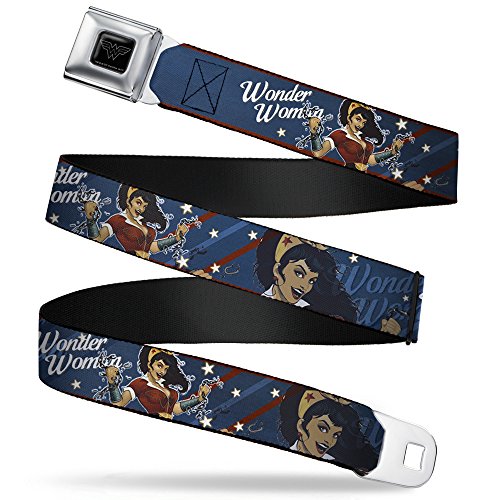 Buckle Down Cinturón de cinturón – WONDER WOMAN/Bombshell Pose Blue/Red/White   1.0