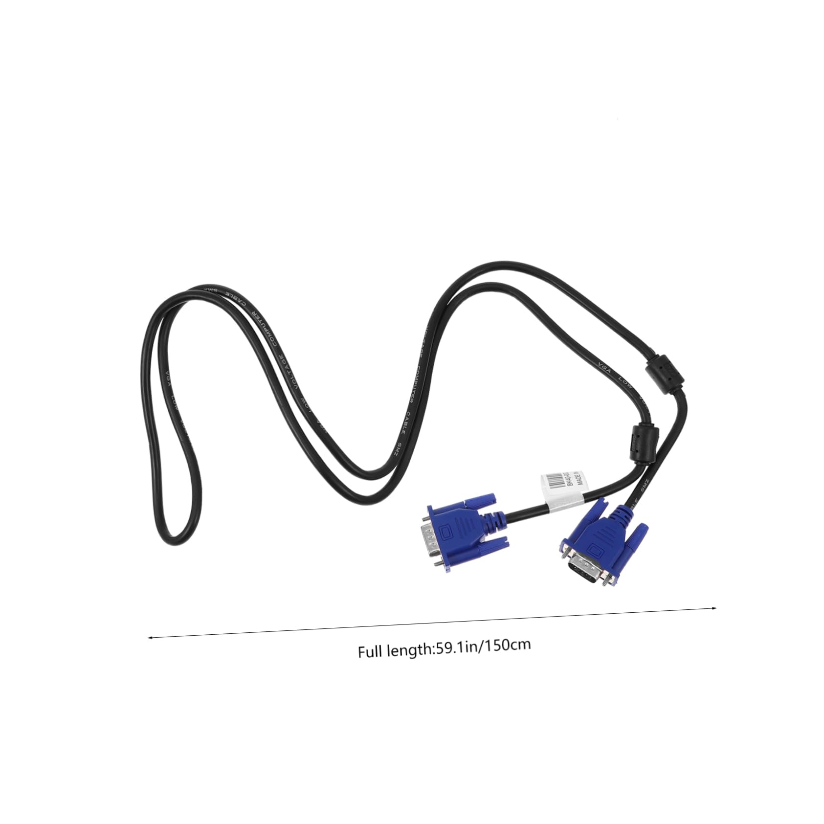 Angoily 2Pcs Vga Data Cable Vga Connector for Monitor Projector Durable Wear Resistant Pe Outer Cover High Conductivity Interference Video Connection