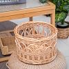 Round Wicker Basket, Woven Hollow Willow Storage Basket for Decoration Organizing Shelves
