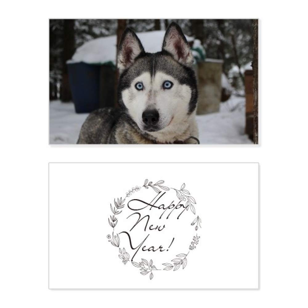 Tarjeta conmemorativa de Año Nuevo para recordar siempre la mirada de tu perro en la nieve 5