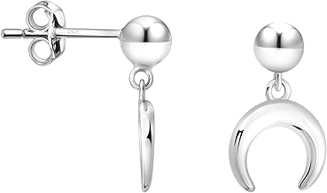 SOFIA MILANI - Earrings for Women in 925 Sterling Silver - Moon Ball Stud Earring