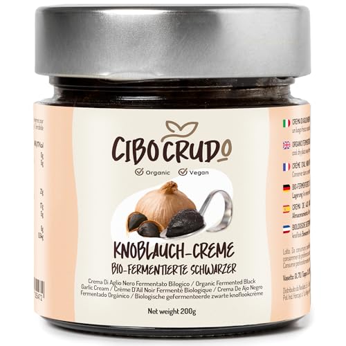 Schwarzer Knoblauch Paste Bio - 200g. Knoblauchpaste aus Schwarzer Knoblauch Fermentiert Reich an Mineralsalzen Energetisierend und Antioxidativ. Fermentierter Knoblauch. Organic Black Garlic Paste.