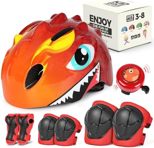 VICTGOAL Kids Bike Helmet with Cute 3D Cartoon Design for Cycling Roller Skating Scooting Lightweight Sports Safety Helmet for Ages 3-8 Boys Girls with Size Adjustable