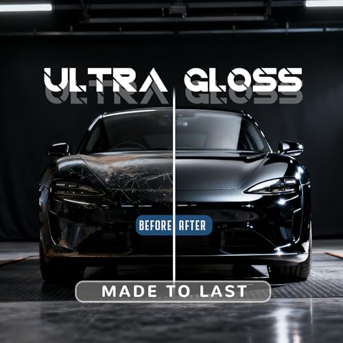 Image of RockRose 2026 Ultra Gloss Black Vinyl Wrap for Cars 60 in x 15FT - Self Adhesive Car Wrap Vinyl Roll, Anti-Wrinkle & Air Release, Durable Piano Black Gloss Finish for Exterior & Interior