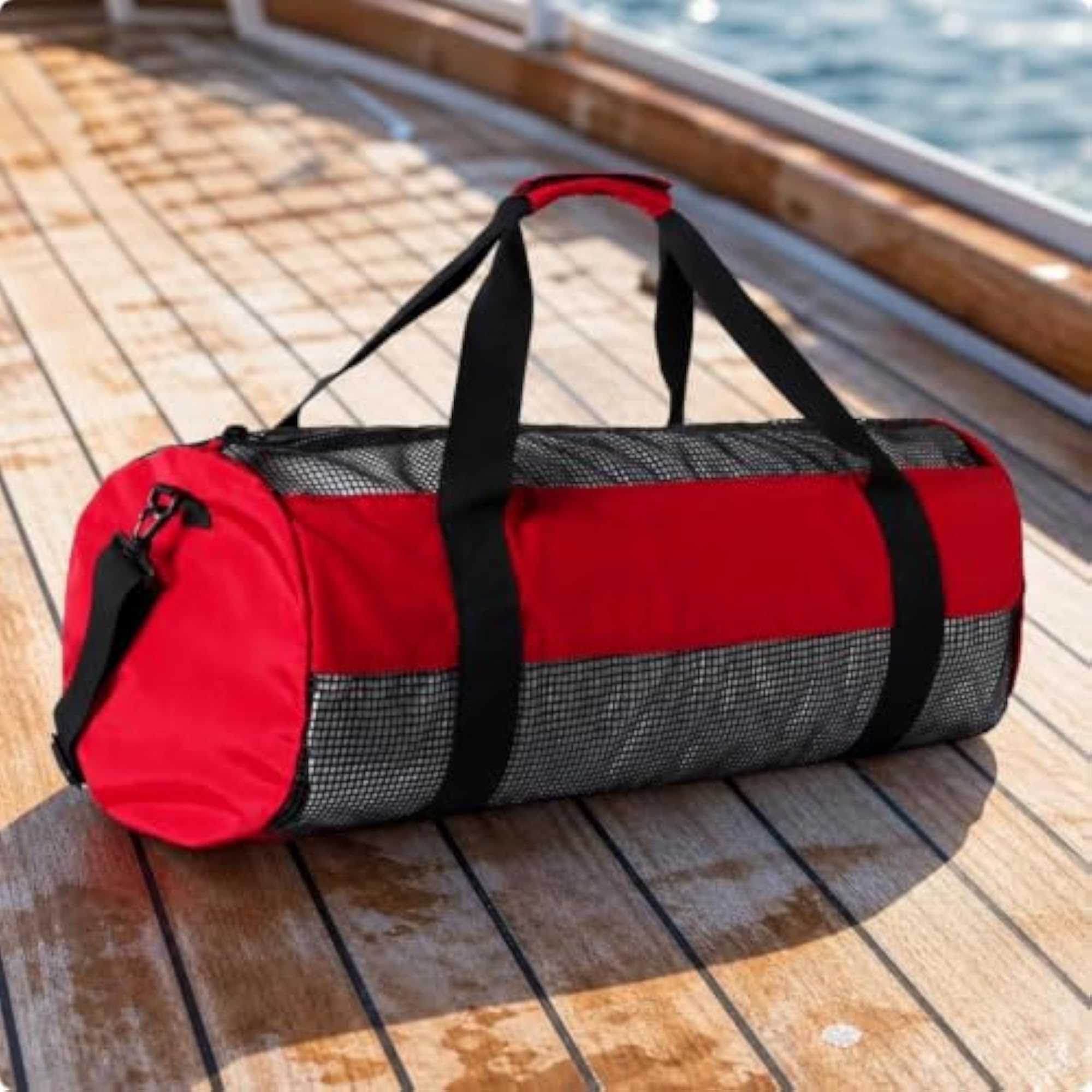 Dive Equipment Bag with Shoulder Strap, Roomy Cylindrical Design