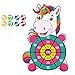 MUROAD Unicorno Giochi per Freccette per Bambini con 8 Palline Giocattolo, Set di Freccette con Gancio per Interni ed Esterni, Gioco di Freccette, 14 Pollici