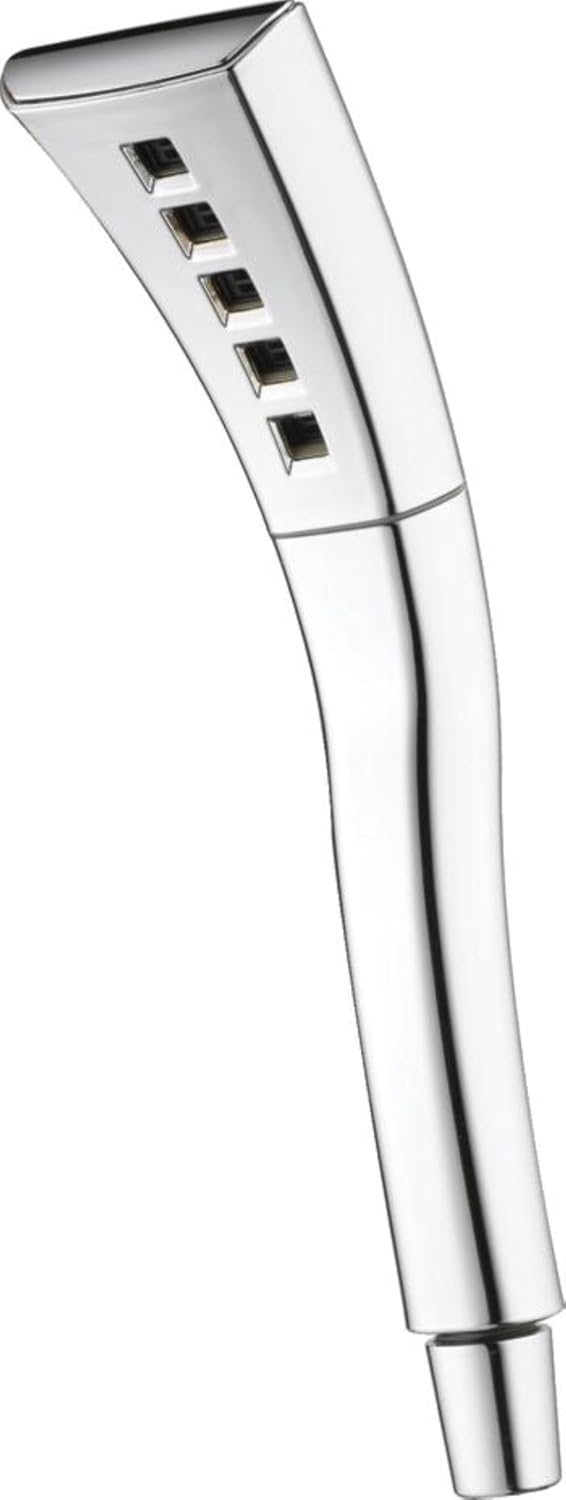 Delta Faucet Single-Setting H2Okinetic Hand Held Shower, Chrome Handheld Shower Head, Shower Wand, Hand Shower, Handheld Shower, Detachable Shower Head, Lumicoat Chrome 59421-PR-PK