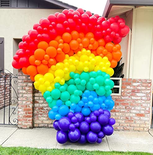 image for Bonropin 140pcs Rainbow Balloons - Assorted Sizes 5/10/12/18 Inches, M