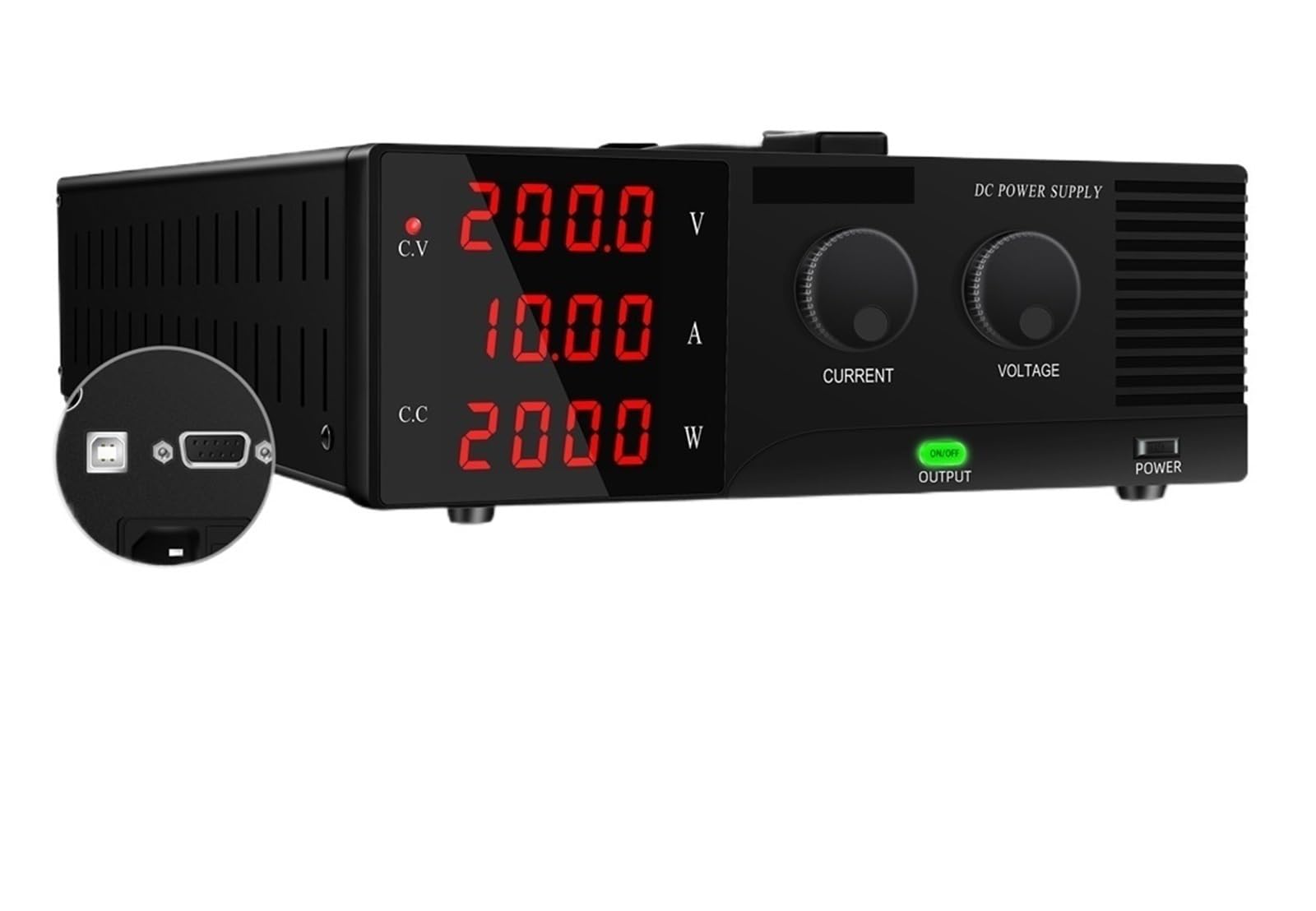 Alimentatore DC Regolabile Alimentatore Regolabile programmato in Tensione 300V 5A con interfaccia RS232, Alimentatore da banco 15V 100A 110V/220V(30V 60A 1800W RS232,110V)