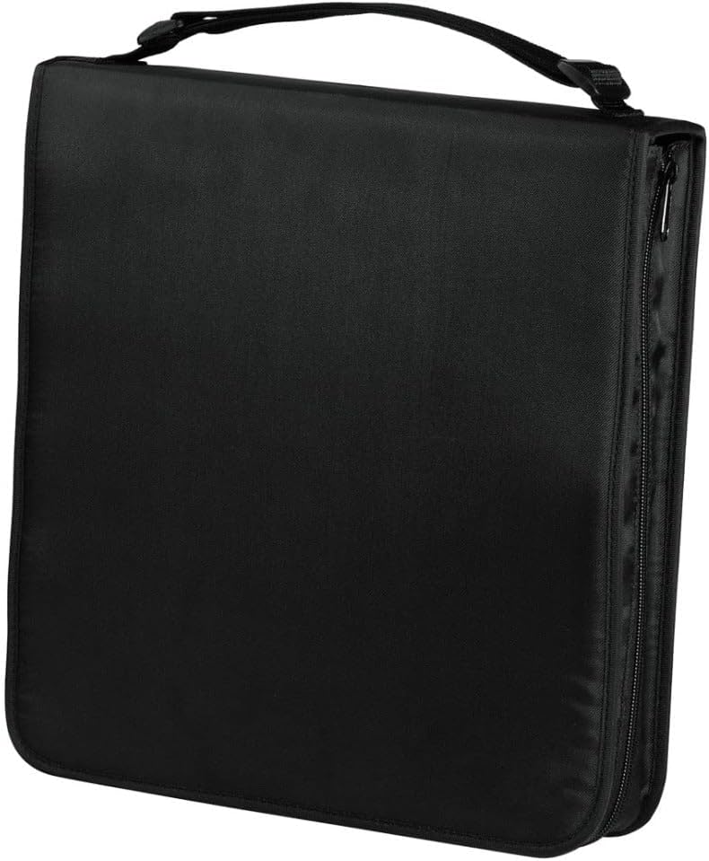 Hama CD Wallet for 160 Discs | CD/DVD/Blu-Ray | Folder for Storage, Space-Saving for The Office, Car and at Home | Black