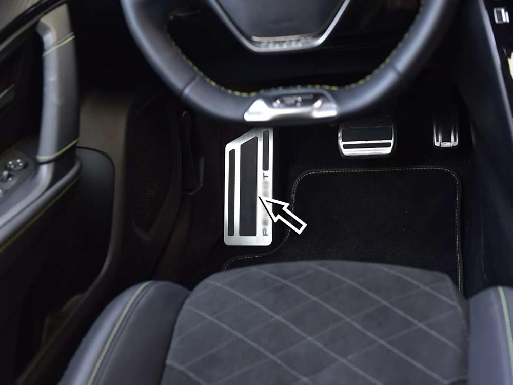 Poggiapiede In Acciaio per Peugeot.208 II, 2008 II - 1 Pezzo Pedana Poggapiedi 208 Metallo Inox Spazzolato Interni Decorazioni 208 Accessori Tuning Parti