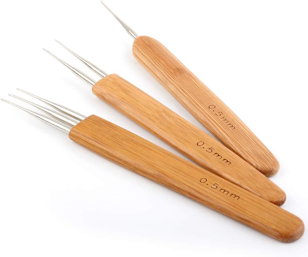 0.5mm Crochet Needle for Dreads - 3Pcs/Set Loc Crochet Needle for Interlocking Dreadlocks (1Hook,2Hook,3Hook)