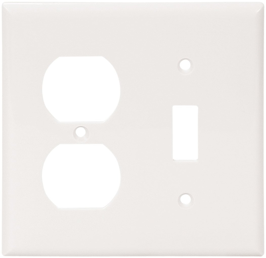Plaque interrupteur et prise duplex en nylon blanc incassable Cooper Wiring
