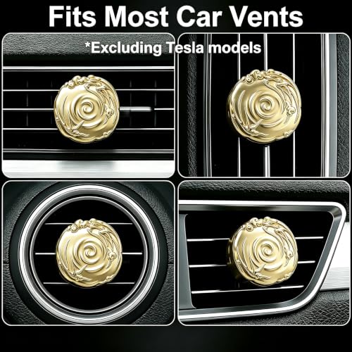 Image of Car Air Freshener Diffuser Vent Clip, Aroma Diffuser Refills, Aromatherapy Diffusers for Fragrance Car Accessories Decoration, Gift for Women Men Dad Mom (Gold)