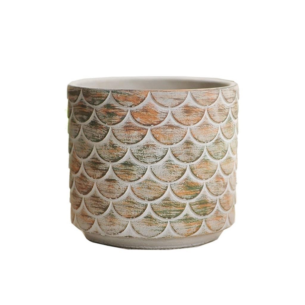 Gelasige One Color Flower Pots Cement Flowerpot Large Perforated Green Plant Succulent Pot Creative Design Nordic Style Literary Soft Flowerpot Outdoor Flower Pots