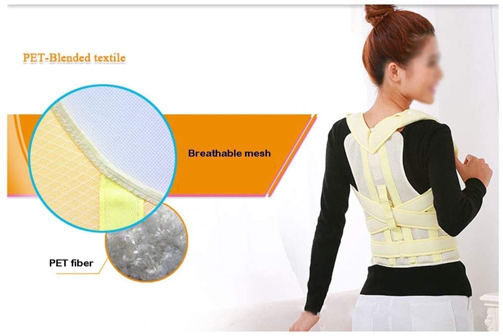 Corrector de Postura Ultra-Delgado Transpirable Tridimensional Extensible y Duradero Diseño de Almohadilla de Hombro Ajustable para Adultos/niños (Amarillo) (Size : M) Tools