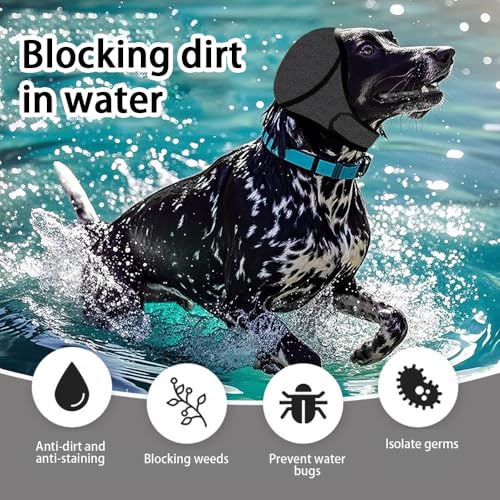 XFSRG Ohrenschutz Hund zum Lärmschutz Umwicklung mit Schalldämmung Verstellbare Hunde Ohrenschützer für Baden Beruhigung Angstlinderung(Grau/M)