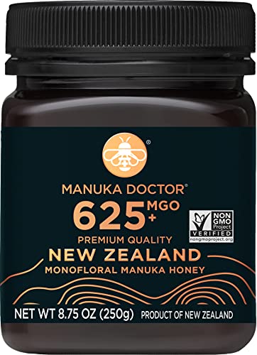 MANUKA DOCTOR - MGO 625+ Manuka Honey Monofloral, 100% Pure New Zealand Honey. Certified. Guaranteed. Non-GMO (8.75oz)
